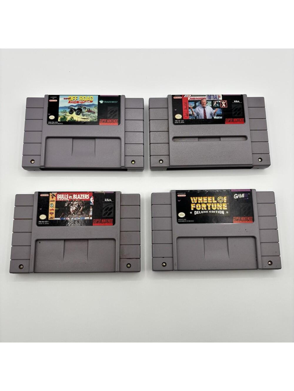 SNES Super Nintendo 4X Game Lot Tested Working Super Off Road Baja Madden